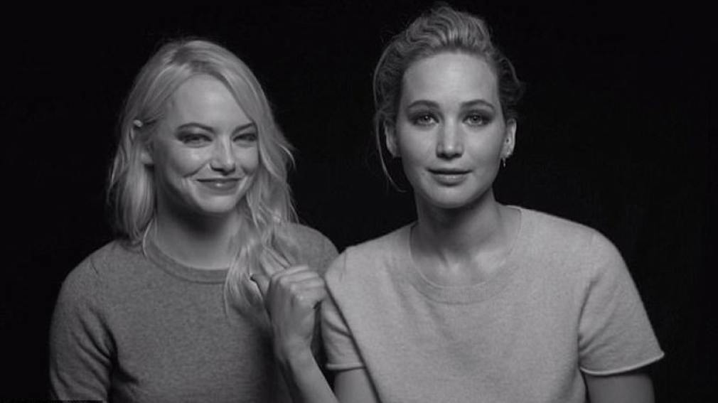 Emma Stone y Jennifer Lawrence gritan 'I will not be silent' a los depredadores sexuales