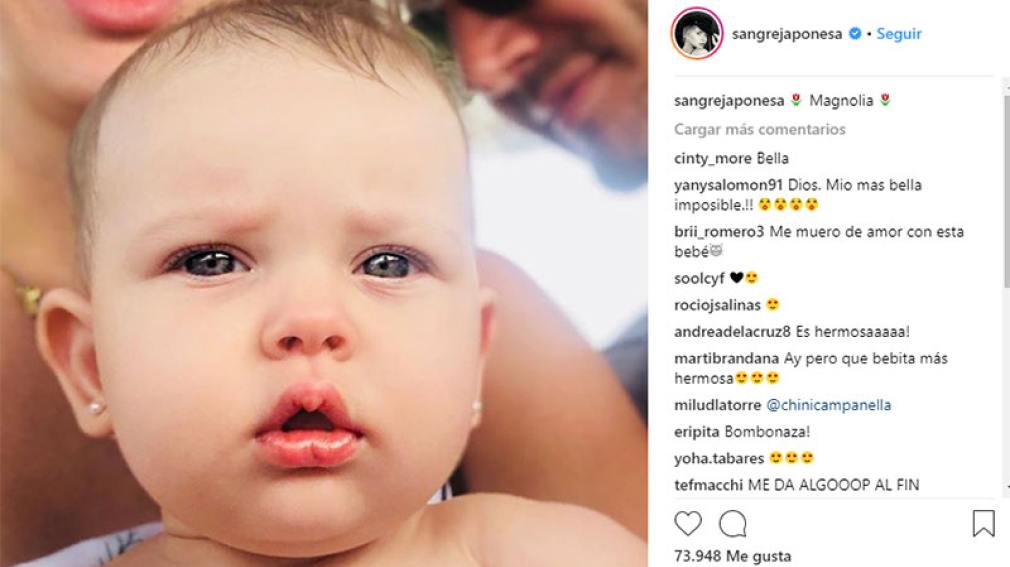 ¡Qué bella! La China Suárez mostró la cara de su hija Magnolia por primera vez