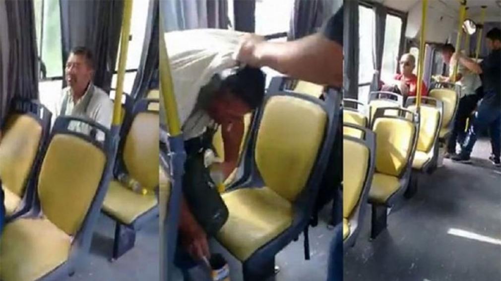 Video: se masturbó frente a una joven en un colectivo y lo bajaron a las trompadas