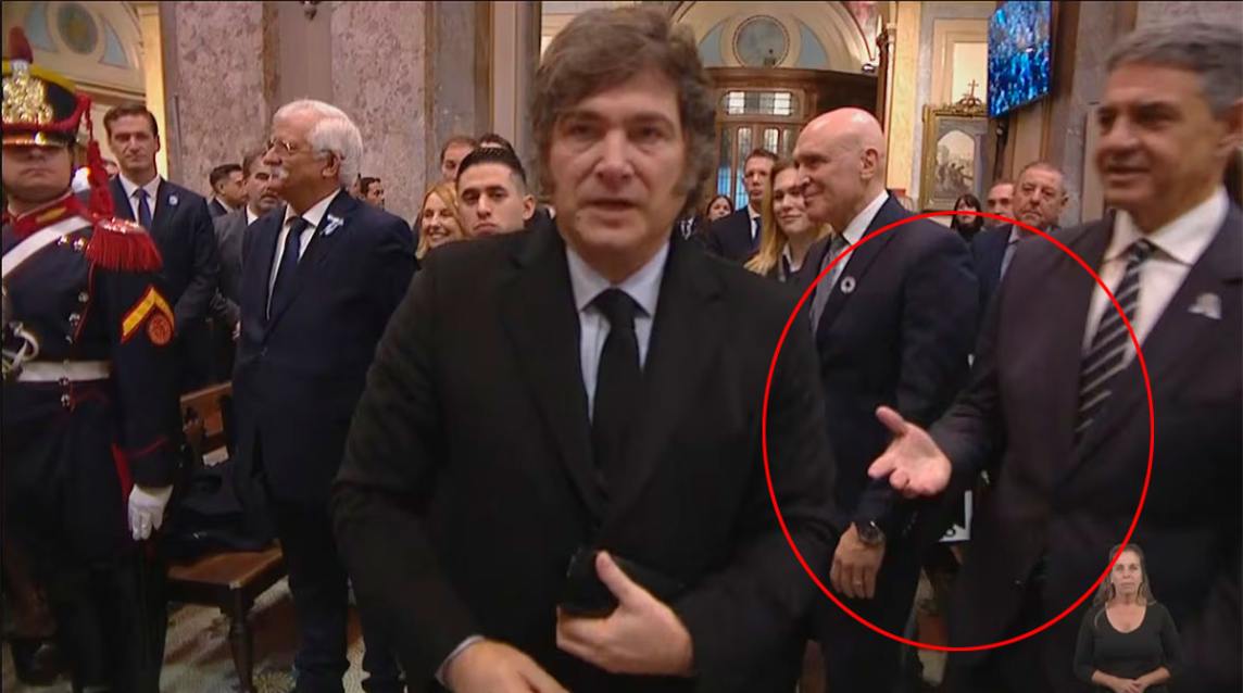 Video: Javier Milei les negó el saludo a Jorge Macri y a Victoria Villarruel en el Tedeum